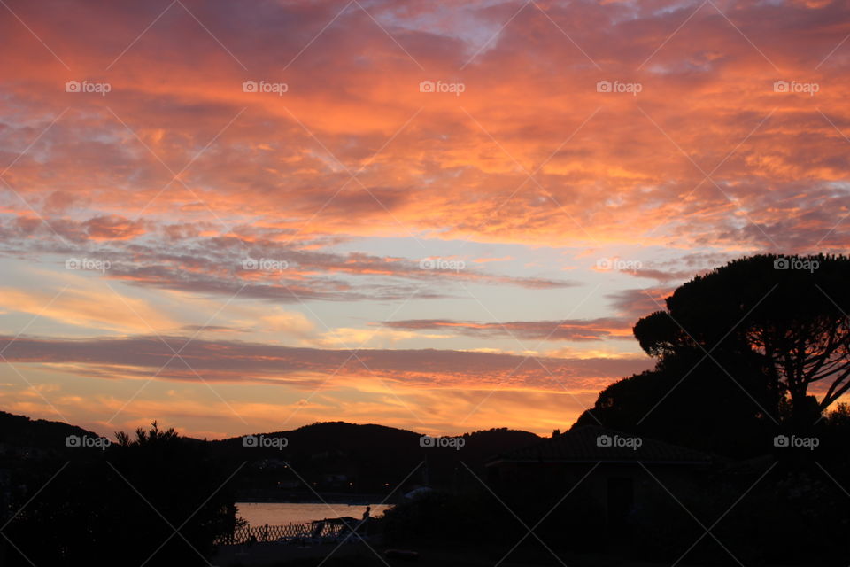 Sunset in Saint Raphael, France