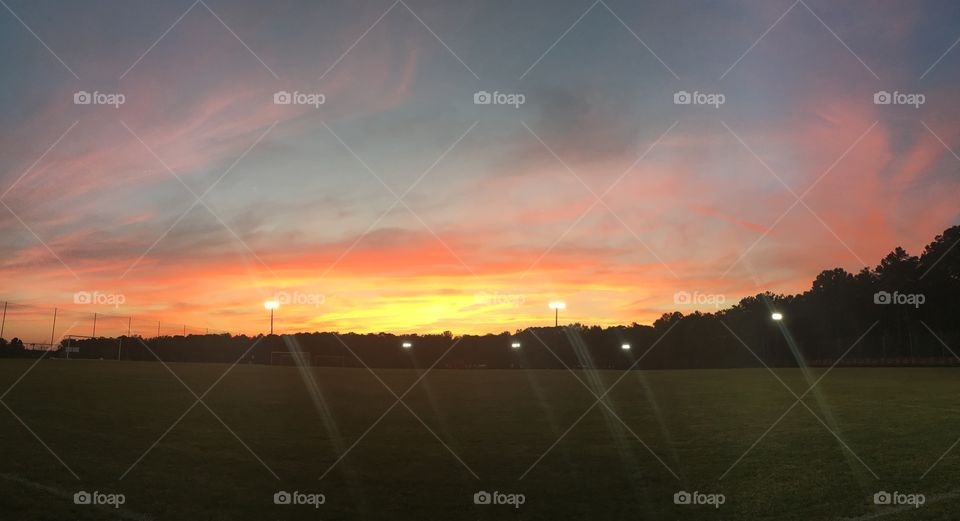 Sunset at the soccer field