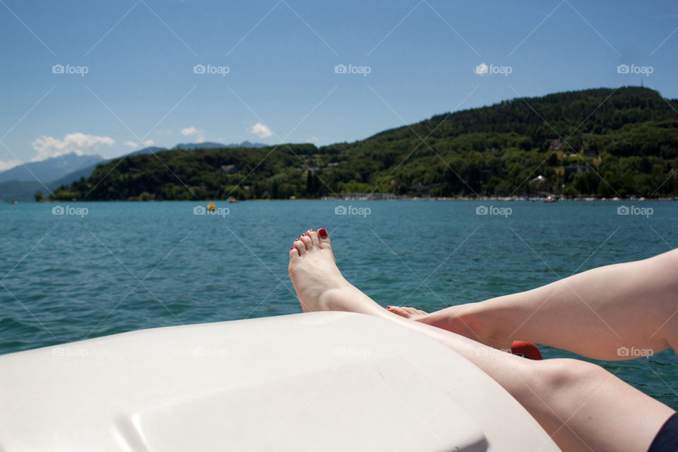 Relaxing in lake Annecy 