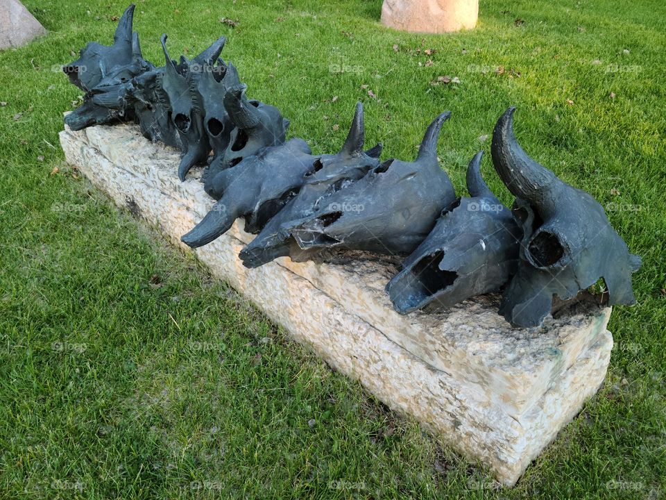 A Skulls Sculpture in Regina, Saskatchewan