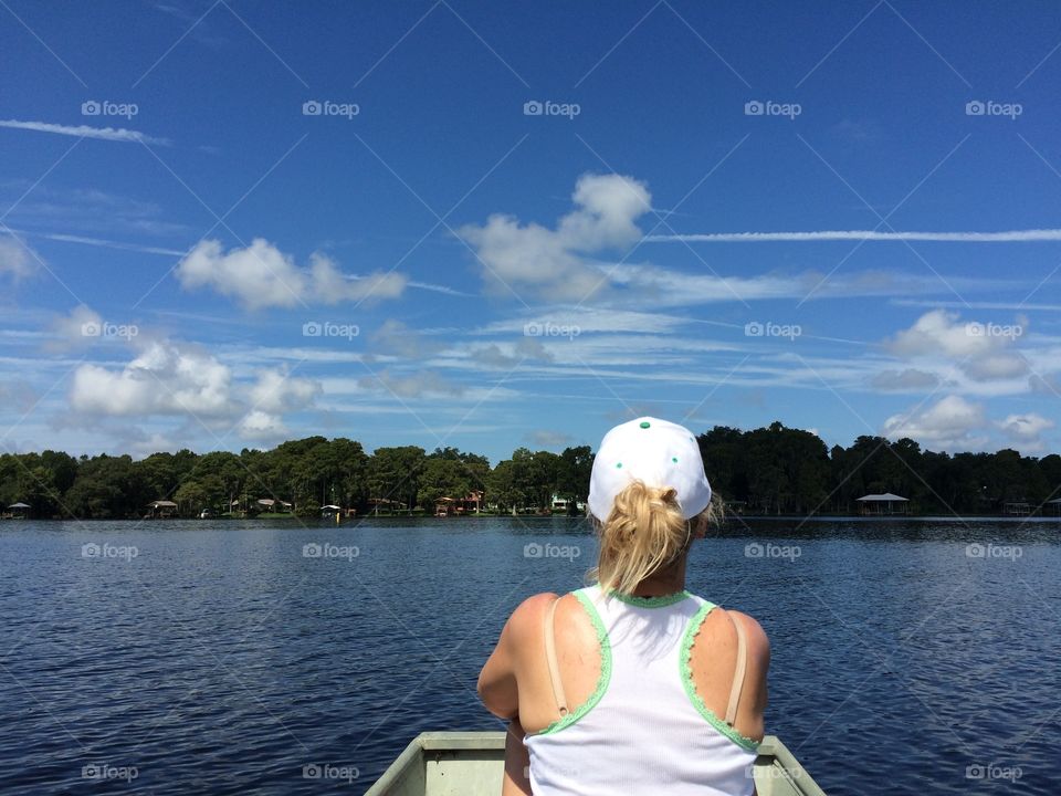 Girl on lake