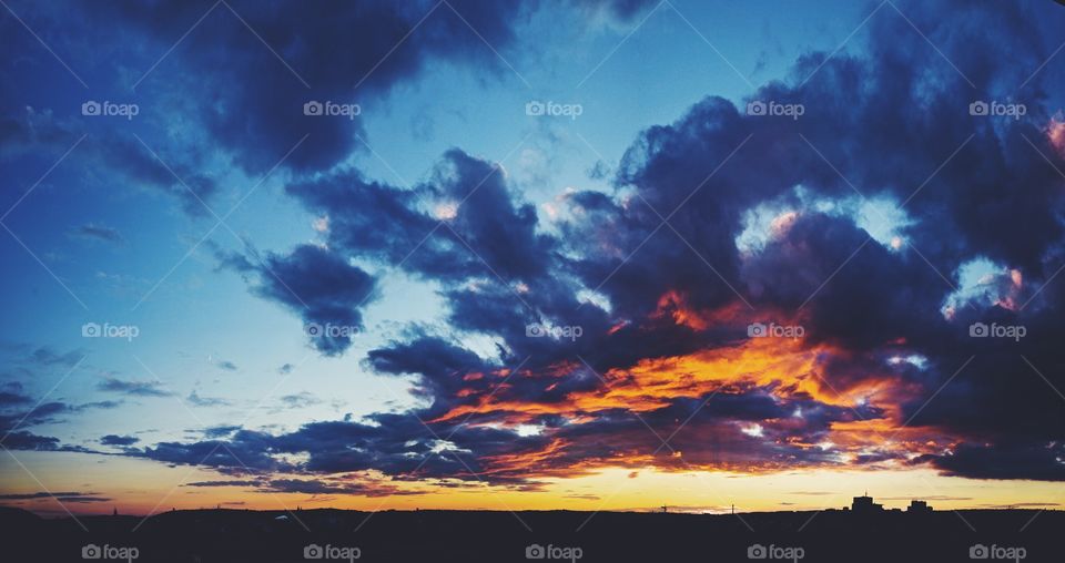 View of cloudy sky at sunset