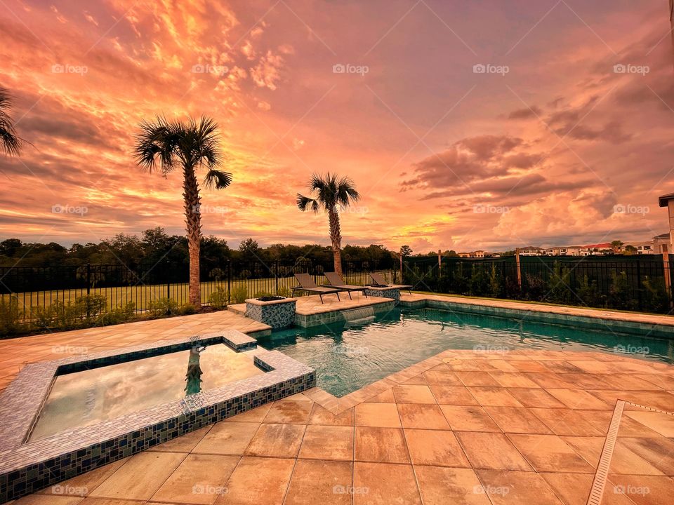 Pool Sunset 