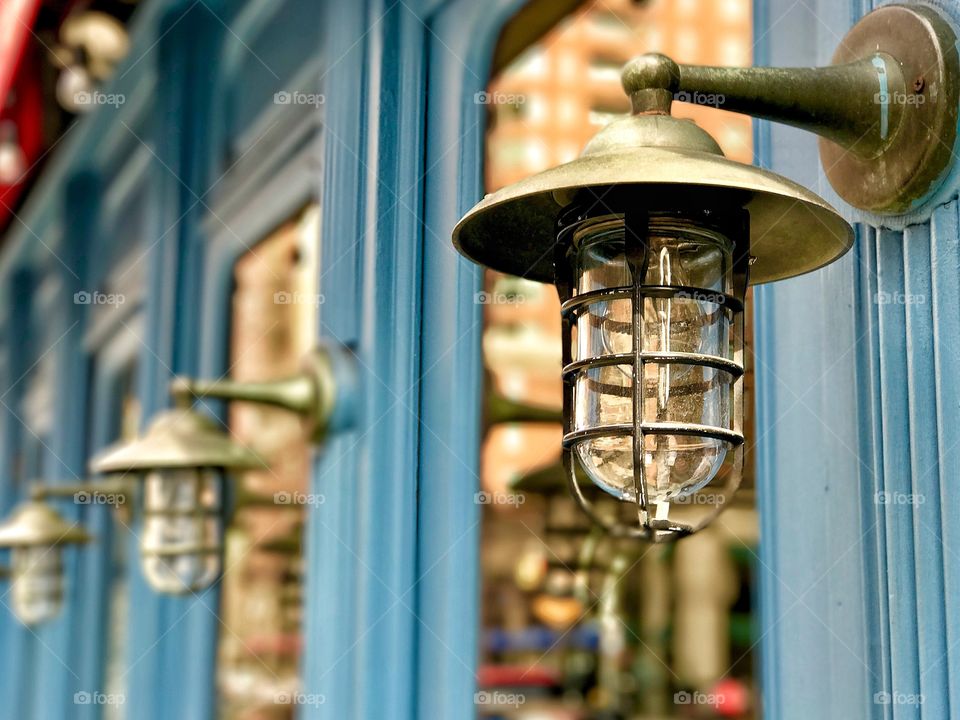 Lanterns outside of a restaurant