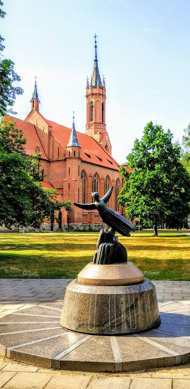 Road to the temple. (Lithuania, Druskininkai, July, 2019).