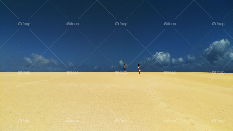 walking on the sand dunes