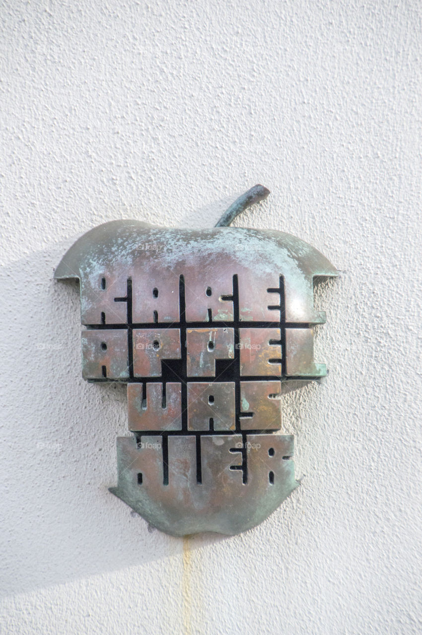 Bronze Statue Karel Appel Was Hier At Amsterdam The Netherlands 2018