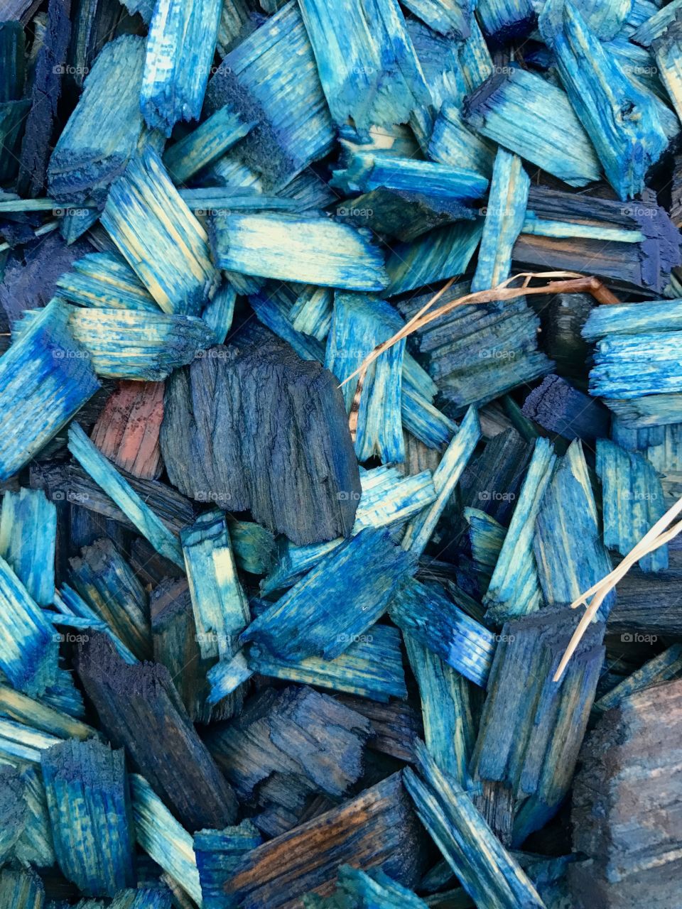 blue wooden colored pieces 