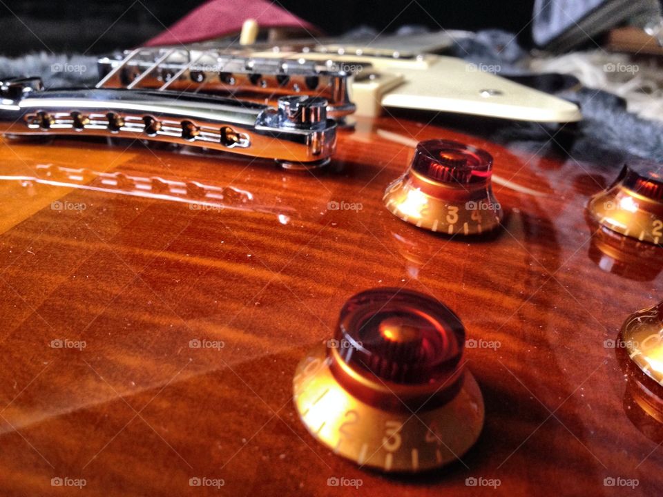 Guitar . Macro view 