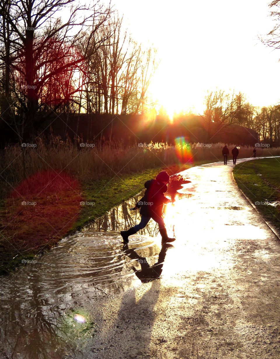 jumping in puddles