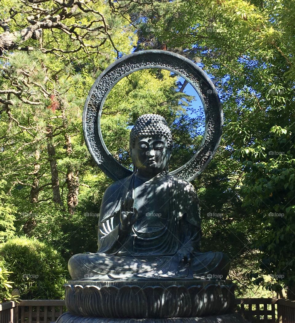 Buddha at the Japanese Tea Garden in the Golden Gate Park in San Francisco 