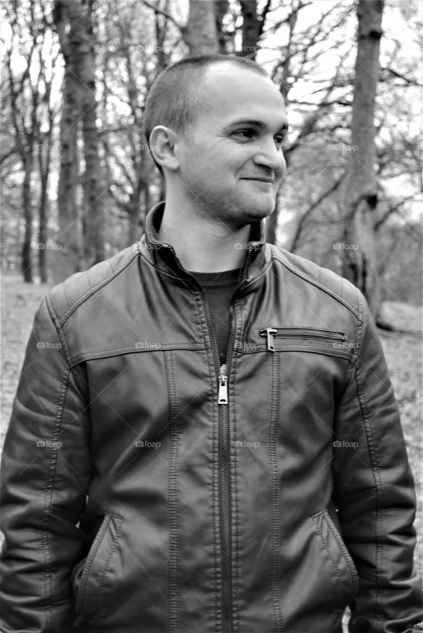 Man Standing in the woods