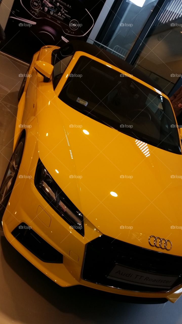 Audi tt yellow sports car