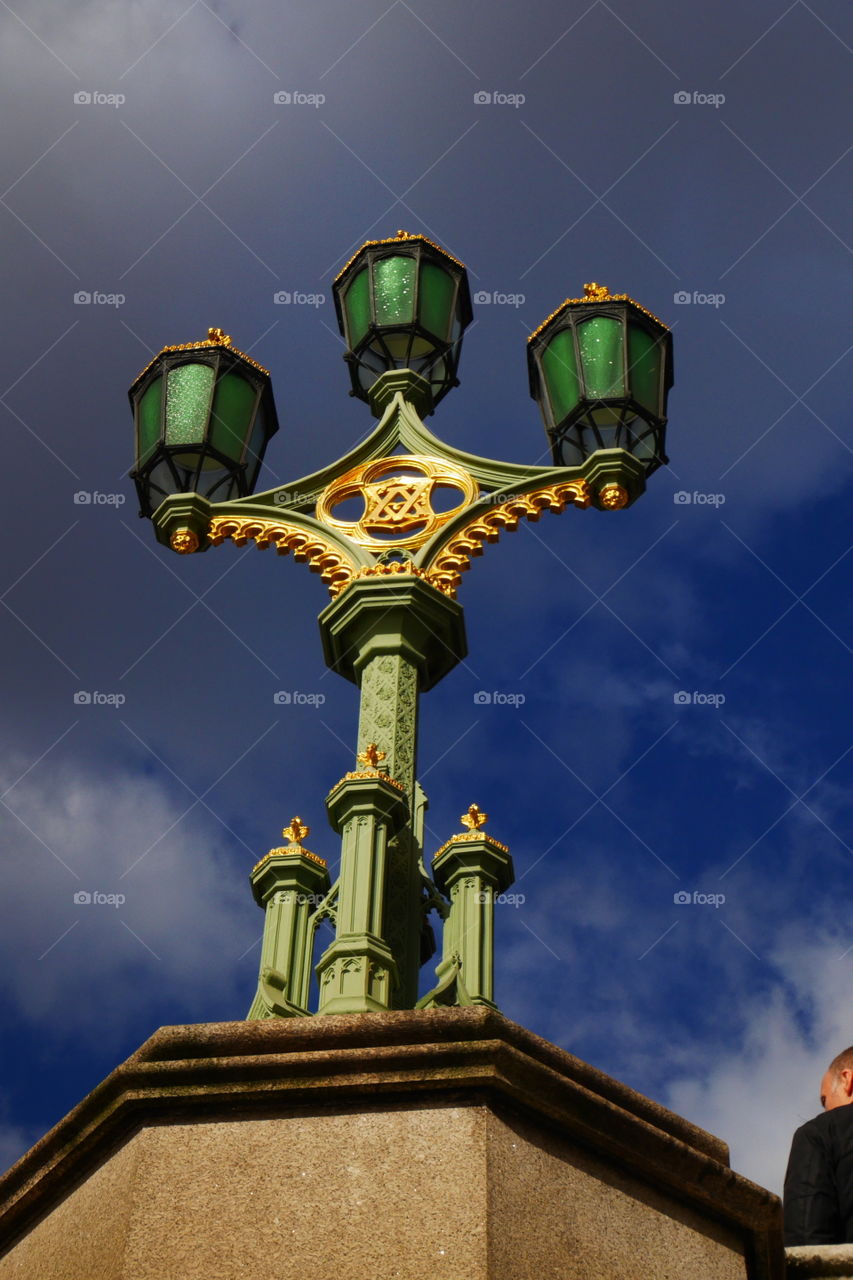 Ancient street lamp in London