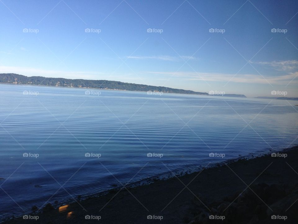 View from the train. Amtrak Cascades route from Seattle to Vancouver.