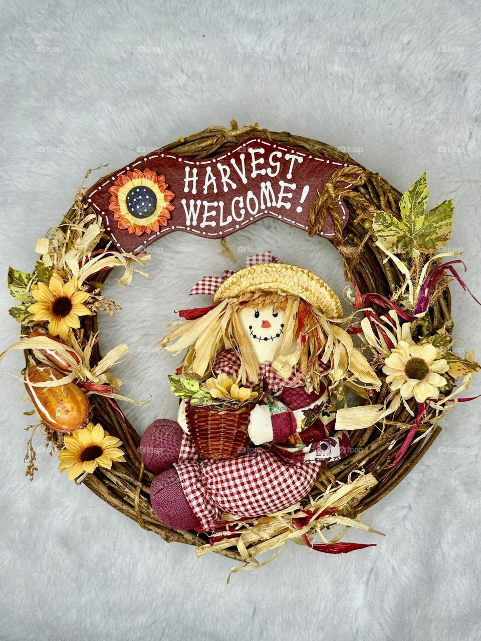 The Colors of Autumn - Harvest Welcome Wreath 