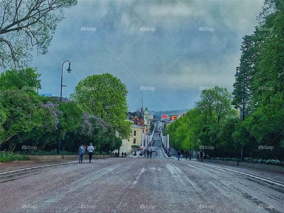 View of Oslo in cloudy day 