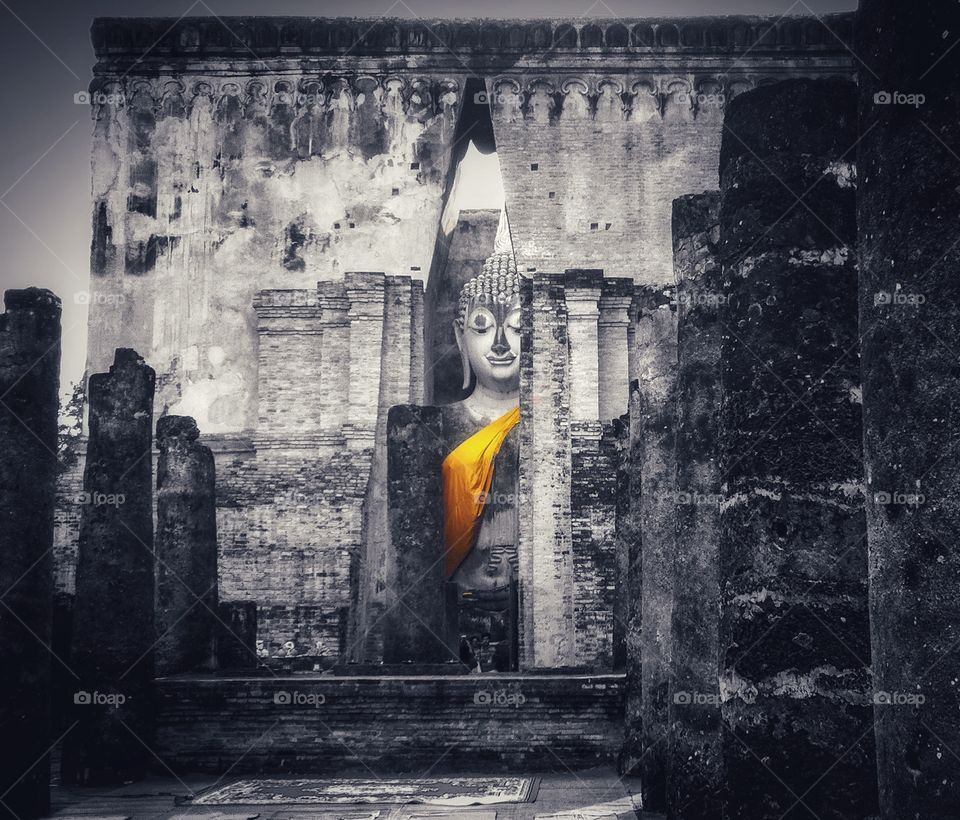 The famous buddha statue in Thailand