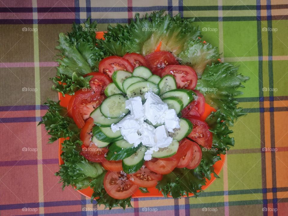 plate with vegetables