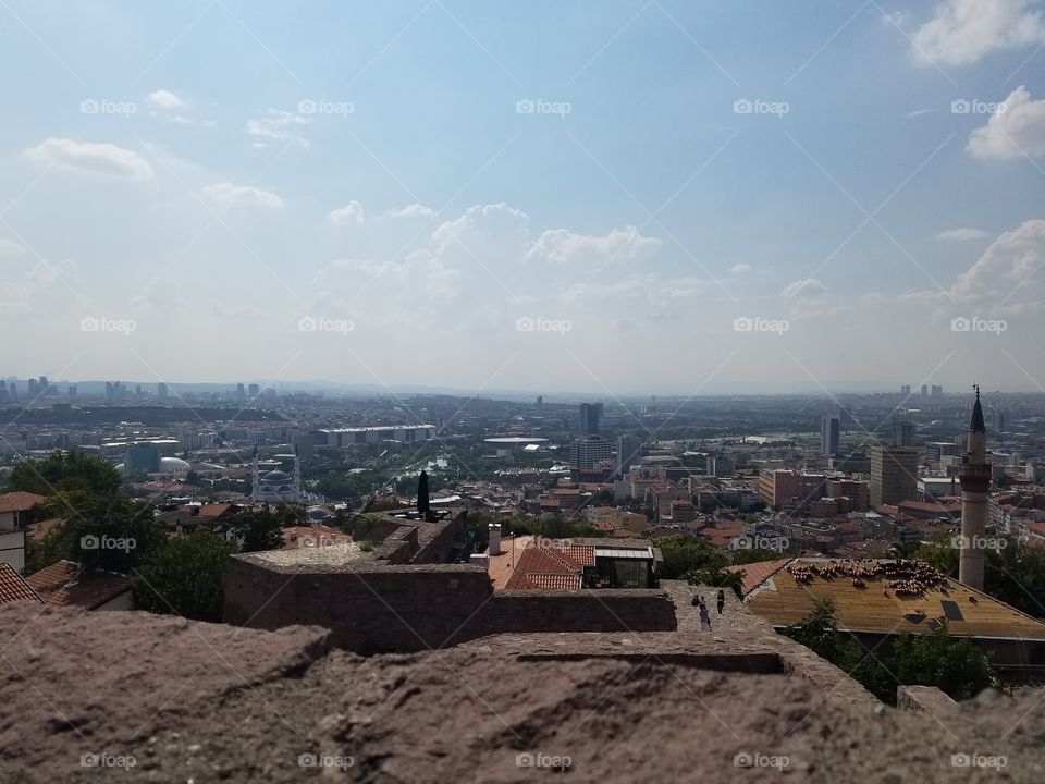 the view from the top of the ankara castle in Turkey