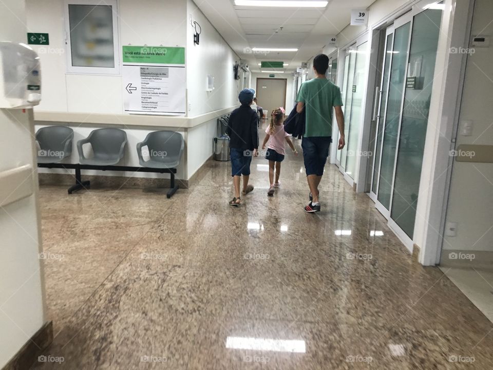 Children going to the doctor's office