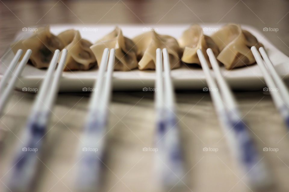 Dumplings and chopsticks