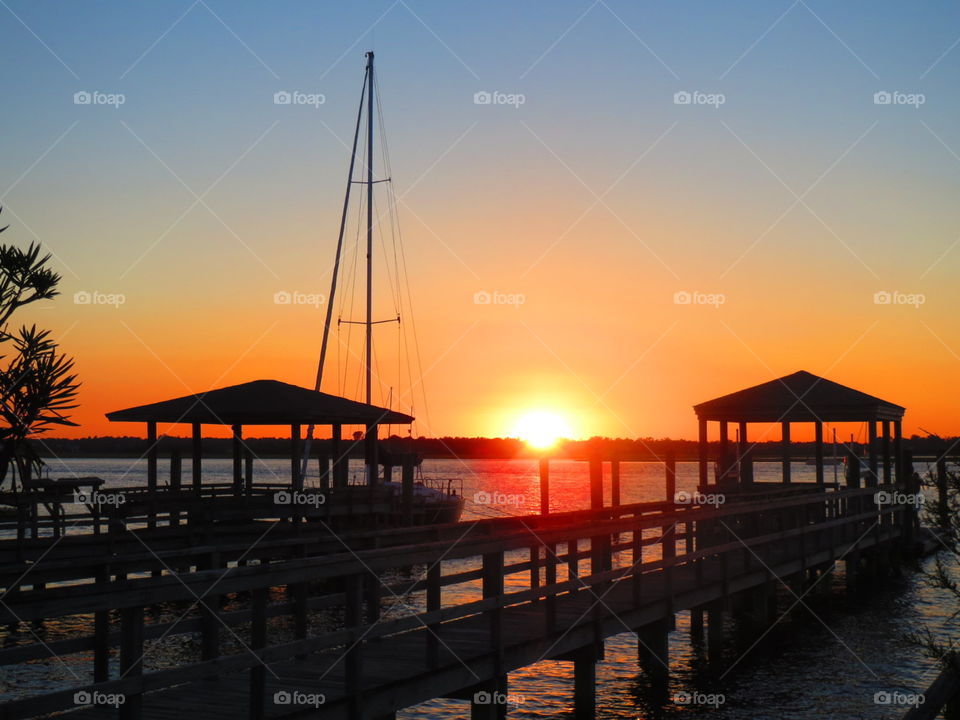 Sunset on the Bay. Sunset on Bayside