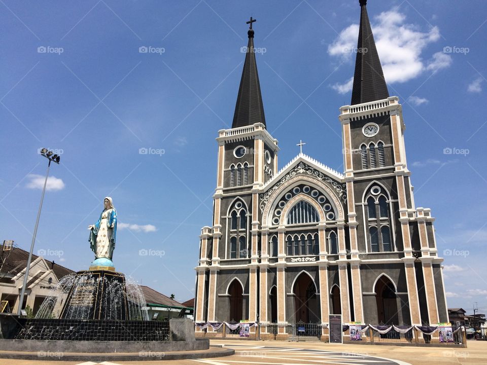 #church #outdoor #summer #hotweather #sunshine #sky #blue #summer #inholiday #thailand
