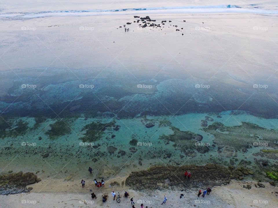 aerial view of ujung genteng beach