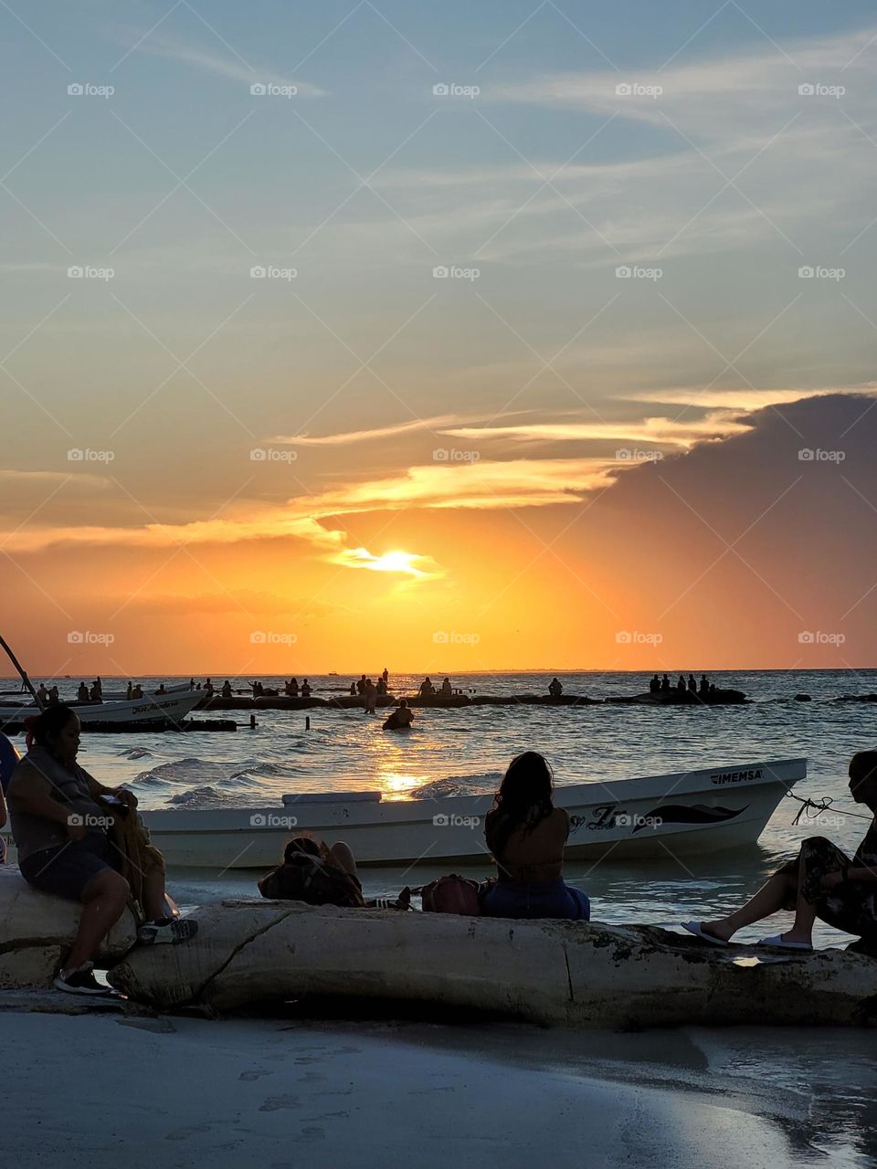 atardecer en la playa