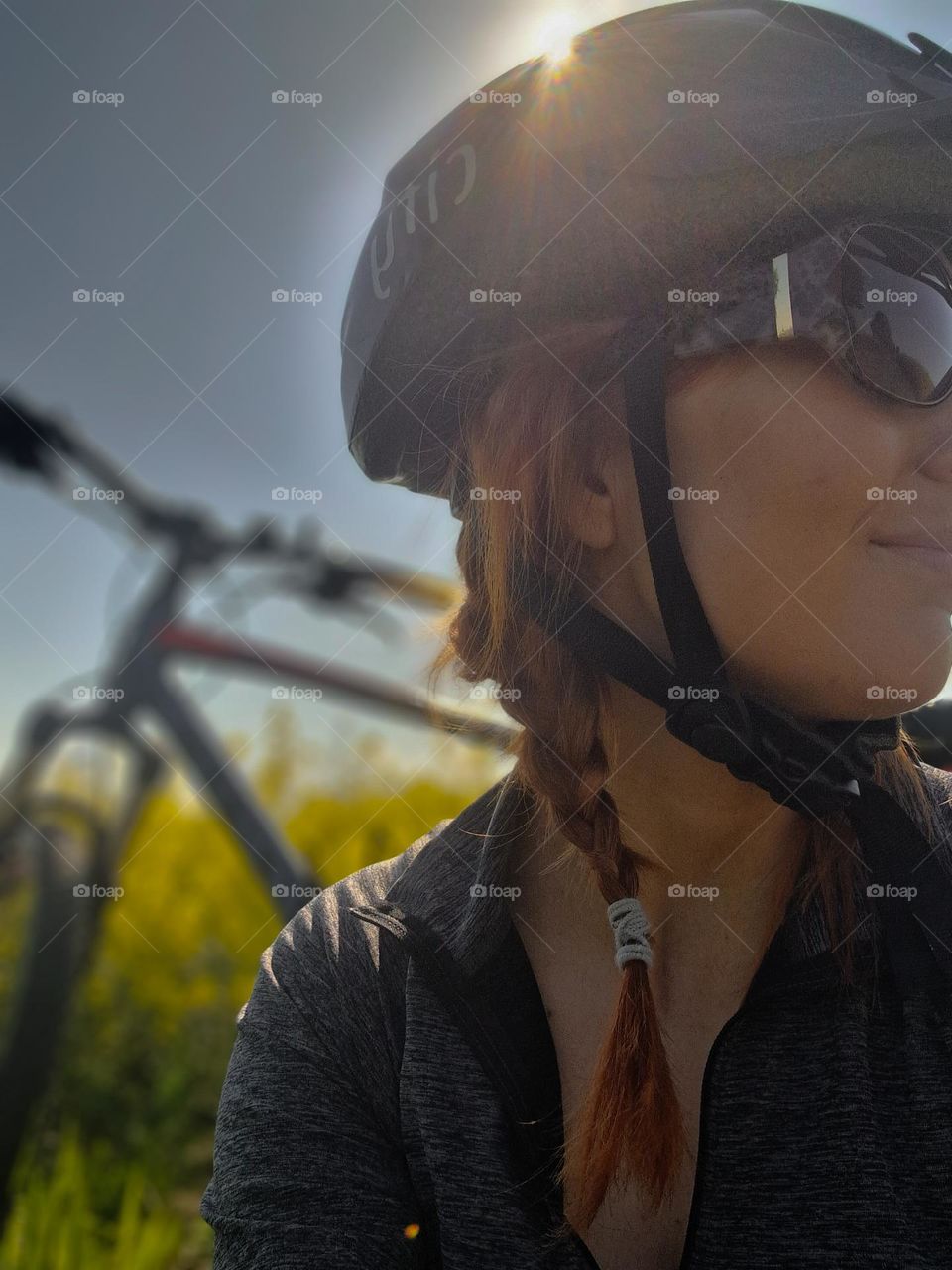 Girl and her bicycle