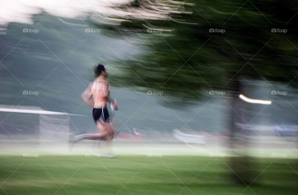Man running at very fast pace 