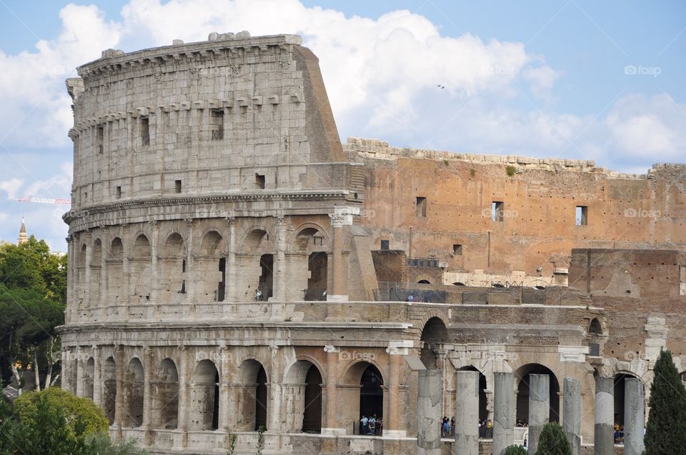 Ancient ruins of the Roman Colosseum 