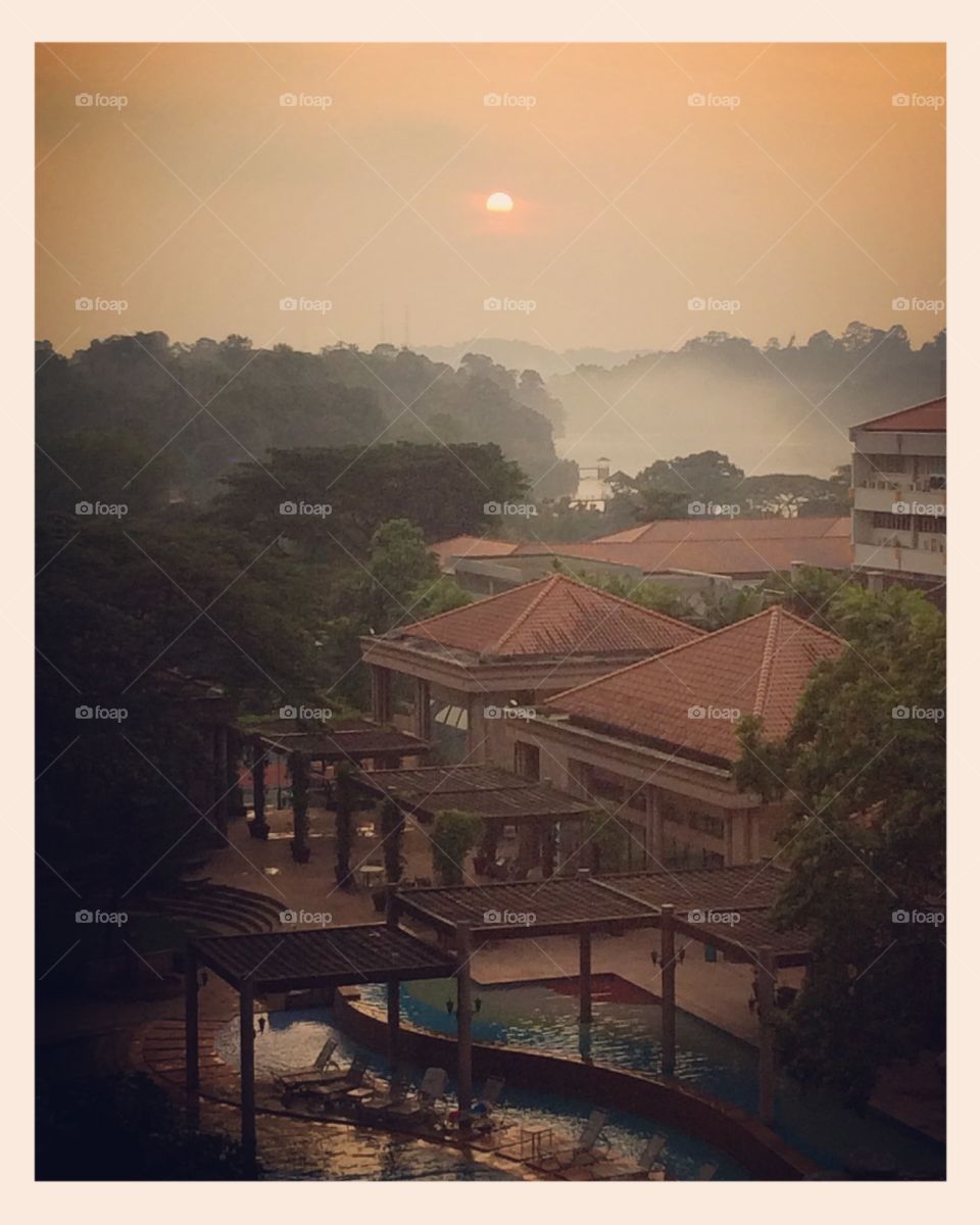 Singapore sunset view