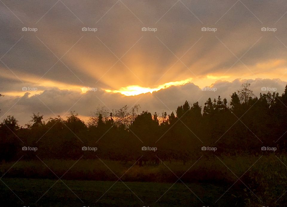 Dramatic sky at sunset