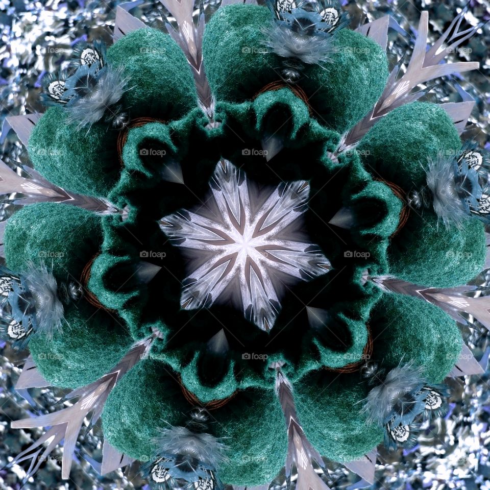 green flower mandala