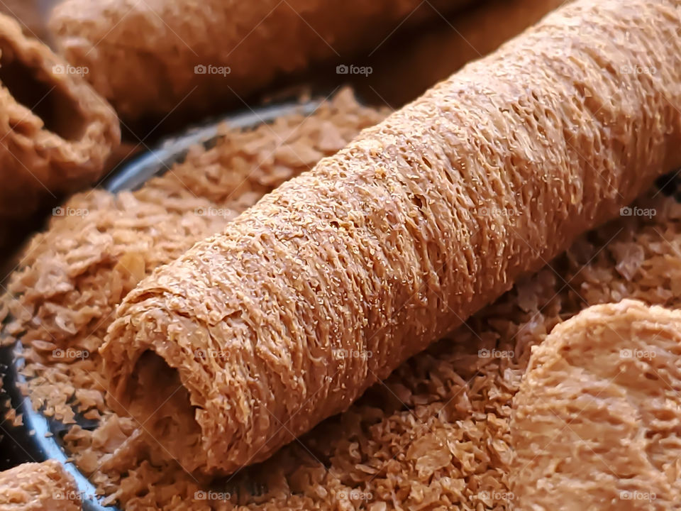 Chocolate coconut rolls; a delicious snack.