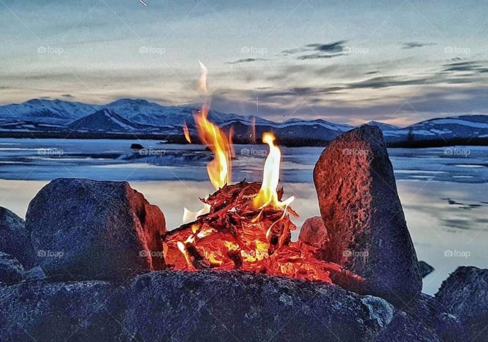 Rest bonfire , nature