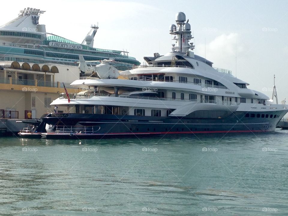 Serene (Yacht). One of the largest super yachts in the world docked in Puerto Rico 