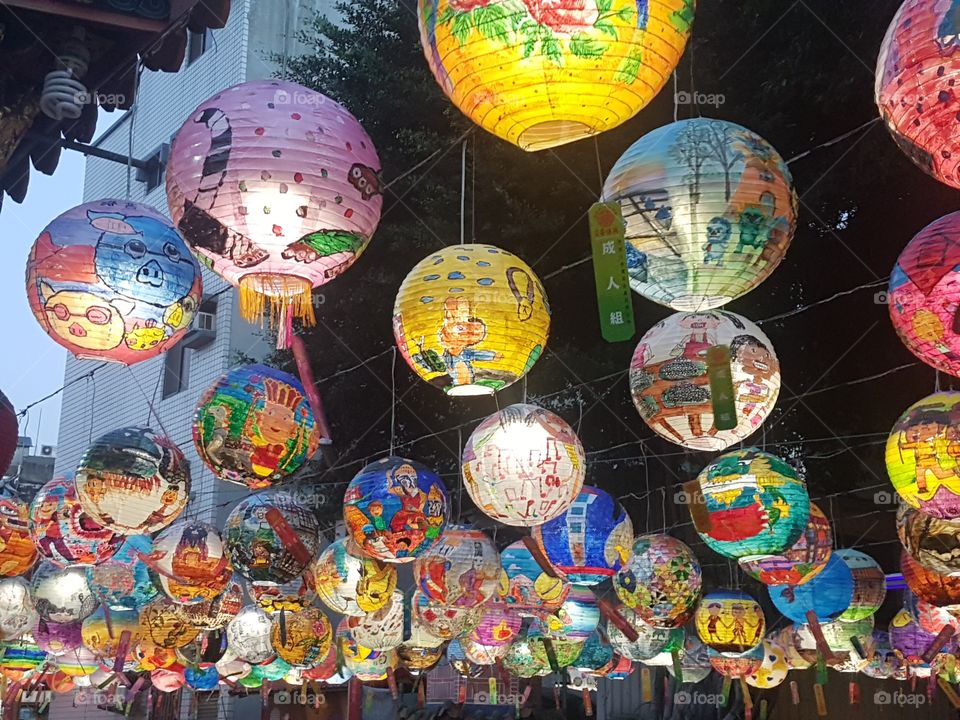 colourful lanterns, all the colours, so pretty