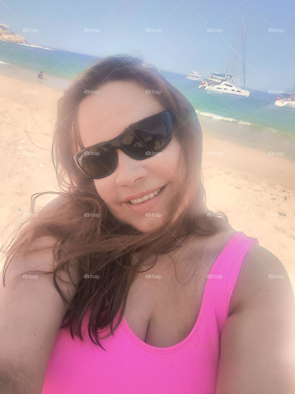 mujer en la playa
