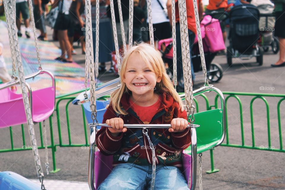 Child, Playground, Fun, Swing, People