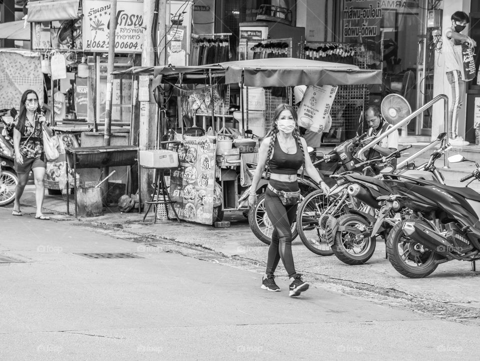 A view to the Street live of the Soi Buakhao of Pattaya District Chonburi in Thailand Southeast Asia