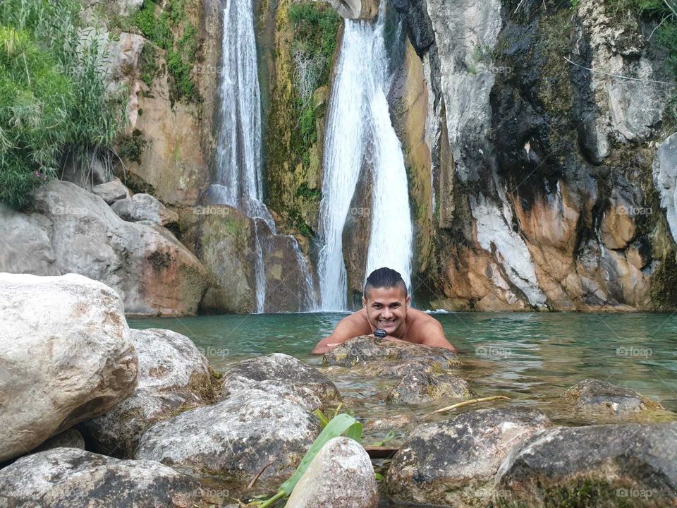 Waterfall#nature#stones#human