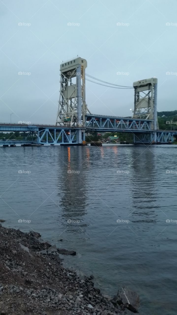 portage lift bridge. waiting for fireworks 