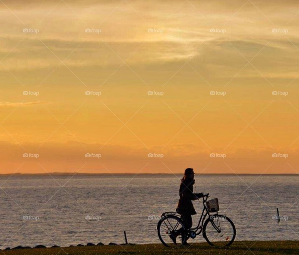 Bike in sunset