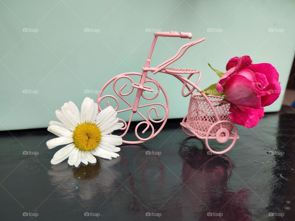 Tricycle with flower,