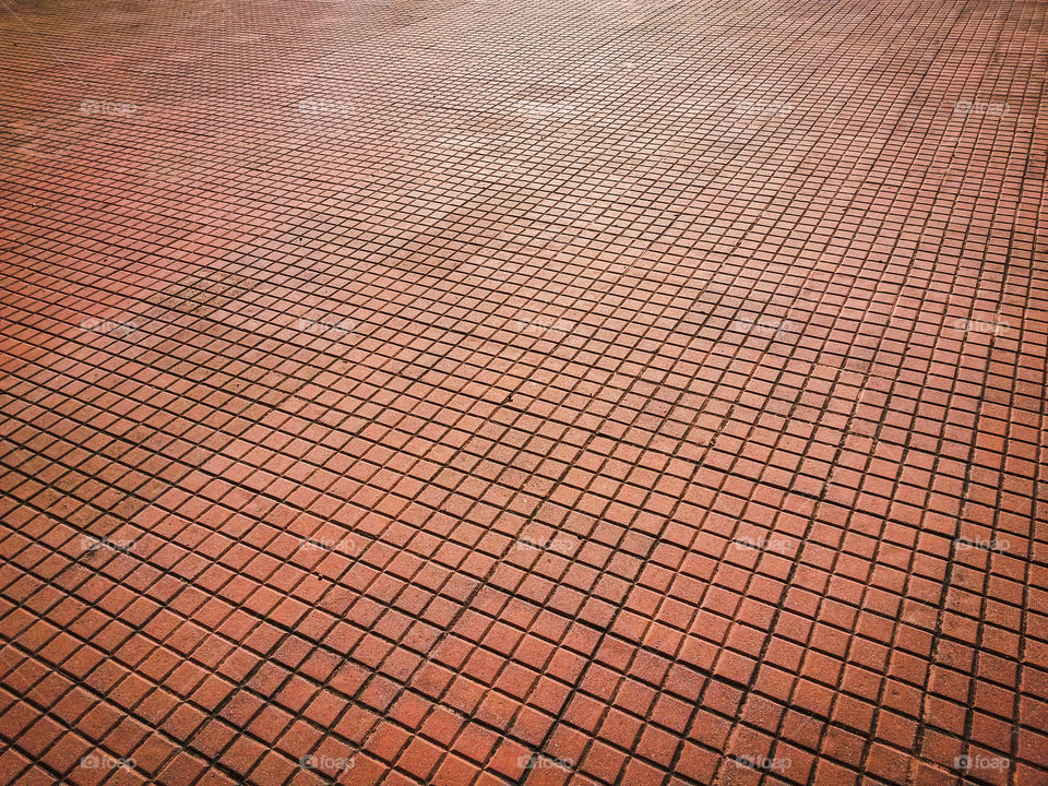 symmetrycal red pavement