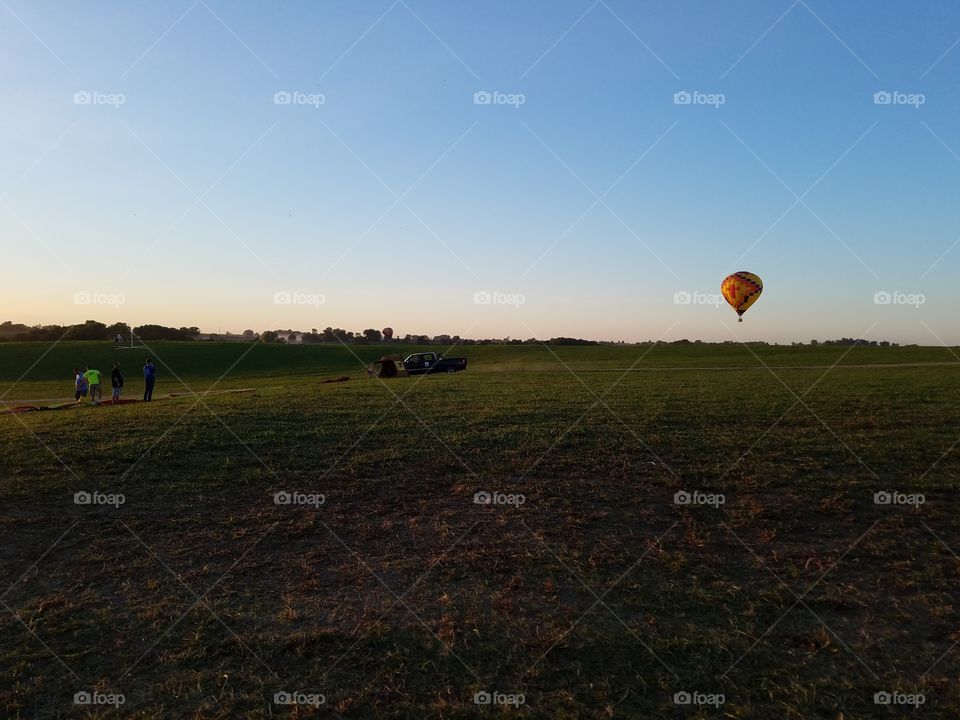 Landscape, Sky, Agriculture, Balloon, Cropland