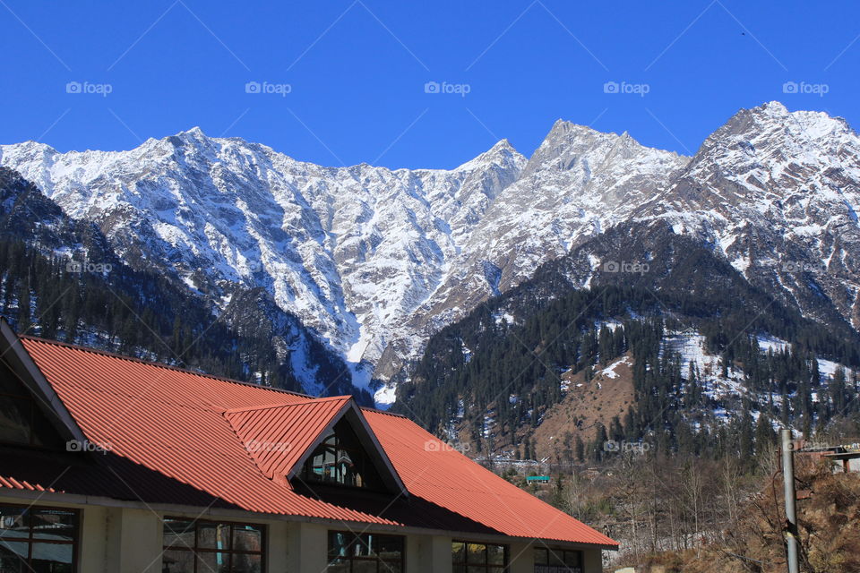 High Mountains of Himachal covered with snow